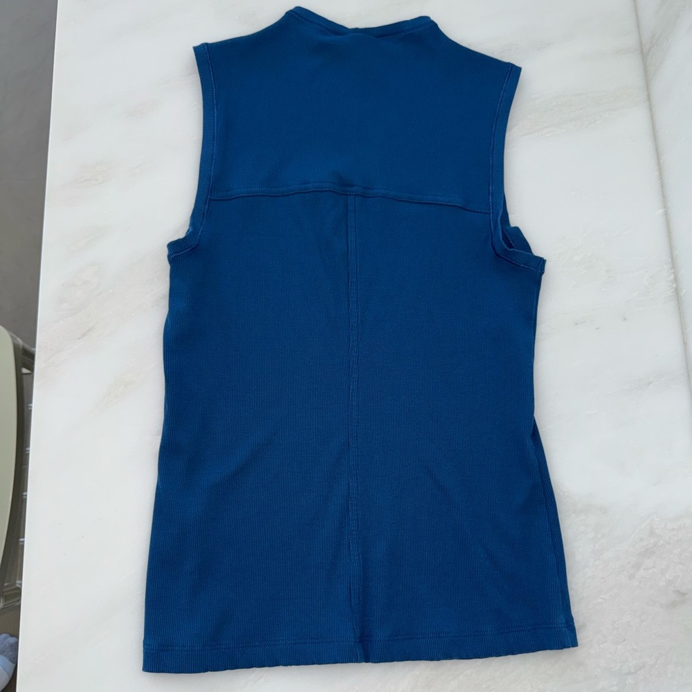Signature Rib Mock Neck- Maritime - Picture 2 of 4